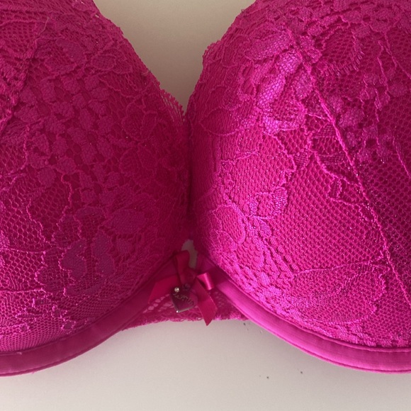 La Senza Bra Push Up Pink Lace Neon Sparkle Size - Picture 8 of 17